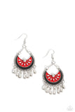 I Just Need CHIME - Red Earrings - Paparazzi Accessories Earrings Bedazzle Me Pretty Mobile Fashion Boutique