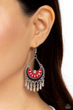 I Just Need CHIME - Red Earrings - Paparazzi Accessories Earrings Bedazzle Me Pretty Mobile Fashion Boutique