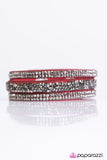 I Love Rock N Roll - Red Bracelet - Paparazzi Accessories Bracelet Bedazzle Me Pretty Mobile Fashion Boutique