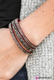I Love Rock N Roll - Red Bracelet - Paparazzi Accessories Bracelet Bedazzle Me Pretty Mobile Fashion Boutique