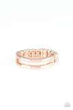 I Need Space - Rose Gold Ring - Paparazzi Accessories Ring Bedazzle Me Pretty Mobile Fashion Boutique