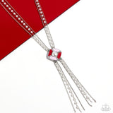 I Pinky SQUARE - Red Necklace - Paparazzi Accessories Necklace Bedazzle Me Pretty Mobile Fashion Boutique
