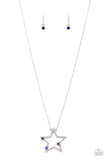 I Pledge Allegiance to the Sparkle - Blue Necklace - Paparazzi Accessories Necklace Bedazzle Me Pretty Mobile Fashion Boutique