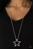 I Pledge Allegiance to the Sparkle - Blue Necklace - Paparazzi Accessories Necklace Bedazzle Me Pretty Mobile Fashion Boutique