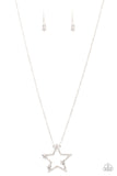 I Pledge Allegiance to the Sparkle - White Necklace - Paparazzi Accessories Necklace Bedazzle Me Pretty Mobile Fashion Boutique