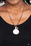 I Put A SHELL On You - Copper Necklace - Paparazzi Accessories Necklace Bedazzle Me Pretty Mobile Fashion Boutique