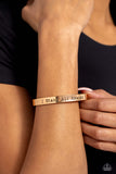 I Stand All Amazed - Gold Bracelet - Paparazzi Accessories Bracelet Bedazzle Me Pretty Mobile Fashion Boutique