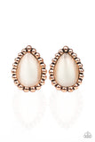 I Wanna GLOW - Copper Earrings - Paparazzi Accessories Earrings Bedazzle Me Pretty Mobile Fashion Boutique