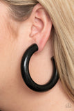 I WOOD Walk 500 Miles - Black Earrings - Paparazzi Accessories Earrings Bedazzle Me Pretty Mobile Fashion Boutique