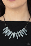 Ice Age Intensity - Black Necklace - Paparazzi Accessories Necklace Bedazzle Me Pretty Mobile Fashion Boutique
