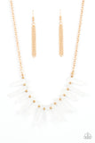 Ice Age Intensity - Gold Necklace - Paparazzi Accessories Necklace Bedazzle Me Pretty Mobile Fashion Boutique