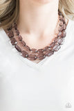 Ice Bank - Black Necklace - Paparazzi Accessories Necklace Bedazzle Me Pretty Mobile Fashion Boutique
