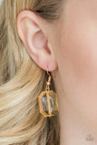 Ice Bank - Gold Necklace - Paparazzi Accessories Necklace Bedazzle Me Pretty Mobile Fashion Boutique