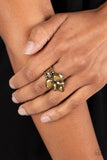 Ice-Cold Couture - Brass Ring - Paparazzi Accessories Ring Bedazzle Me Pretty Mobile Fashion Boutique