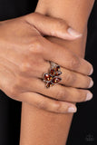 Ice-Cold Couture - Brown Ring - Paparazzi Accessories Ring Bedazzle Me Pretty Mobile Fashion Boutique