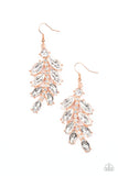 Ice Garden Gala - Copper Earrings - Paparazzi Accessories Earrings Bedazzle Me Pretty Mobile Fashion Boutique