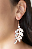 Ice Garden Gala - Copper Earrings - Paparazzi Accessories Earrings Bedazzle Me Pretty Mobile Fashion Boutique