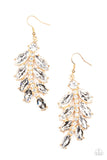 Ice Garden Gala - Gold Earrings - Paparazzi Accessories Earrings Bedazzle Me Pretty Mobile Fashion Boutique
