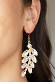Ice Garden Gala - Gold Earrings - Paparazzi Accessories Earrings Bedazzle Me Pretty Mobile Fashion Boutique
