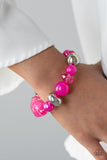 Ice Ice-Breaker - Pink Bracelet - Paparazzi Accessories Bracelet Bedazzle Me Pretty Mobile Fashion Boutique