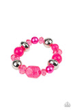 Ice Ice-Breaker - Pink Bracelet - Paparazzi Accessories Bracelet Bedazzle Me Pretty Mobile Fashion Boutique