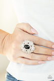 Iceberg Ahead - Black Ring - Paparazzi Accessories Ring Bedazzle Me Pretty Mobile Fashion Boutique
