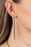 Iced Iron - Brass Necklace - Paparazzi Accessories Necklace Bedazzle Me Pretty Mobile Fashion Boutique