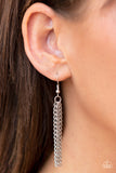 Iced Iron - Silver Necklace - Paparazzi Accessories Necklace Bedazzle Me Pretty Mobile Fashion Boutique