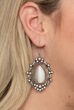 Icy Eden - White Earrings - Paparazzi Accessories Earrings Bedazzle Me Pretty Mobile Fashion Boutique
