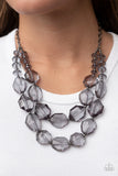 Icy Illumination - Black Necklace - Paparazzi Accessories Necklace Bedazzle Me Pretty Mobile Fashion Boutique