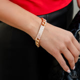 Icy Impact - Gold Bracelet - Paparazzi Accessories Bracelet Bedazzle Me Pretty Mobile Fashion Boutique