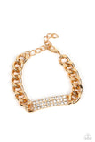 Icy Impact - Gold Bracelet - Paparazzi Accessories Bracelet Bedazzle Me Pretty Mobile Fashion Boutique