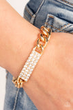 Icy Impact - Gold Bracelet - Paparazzi Accessories Bracelet Bedazzle Me Pretty Mobile Fashion Boutique