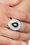 Icy Indulgence - Black Ring - Paparazzi Accessories Ring Bedazzle Me Pretty Mobile Fashion Boutique