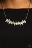 Icy Intensity - Brass Necklace - Paparazzi Accessories Necklace Bedazzle Me Pretty Mobile Fashion Boutique