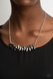 Icy Intensity - Silver Necklace - Paparazzi Accessories Necklace Bedazzle Me Pretty Mobile Fashion Boutique