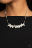 Icy Intensity - White Necklace - Paparazzi Accessories Necklace Bedazzle Me Pretty Mobile Fashion Boutique