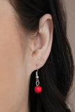 Icy Intimidation - Red Necklace - Paparazzi Accessories Necklace Bedazzle Me Pretty Mobile Fashion Boutique