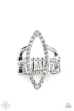 Icy Intuition - White Ring - Paparazzi Accessories Ring Bedazzle Me Pretty Mobile Fashion Boutique