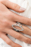 Icy Intuition - White Ring - Paparazzi Accessories Ring Bedazzle Me Pretty Mobile Fashion Boutique