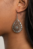 Icy Mosaic - Blue Earrings - Paparazzi Accessories Earrings Bedazzle Me Pretty Mobile Fashion Boutique