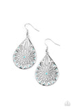 Icy Mosaic - Blue Earrings - Paparazzi Accessories Earrings Bedazzle Me Pretty Mobile Fashion Boutique