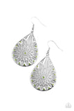 Icy Mosaic - Green Earrings - Paparazzi Accessories Earrings Bedazzle Me Pretty Mobile Fashion Boutique