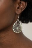 Icy Mosaic - Green Earrings - Paparazzi Accessories Earrings Bedazzle Me Pretty Mobile Fashion Boutique