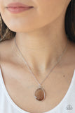 Icy Opalescence - Brown Necklace - Paparazzi Accessories Necklace Bedazzle Me Pretty Mobile Fashion Boutique