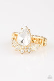If The Crown Fits - Gold Ring - Paparazzi Accessories Ring Bedazzle Me Pretty Mobile Fashion Boutique