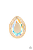 Illuminated Icon - Gold Ring - Paparazzi Accessories Ring Bedazzle Me Pretty Mobile Fashion Boutique