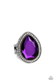 Illuminated Icon - Purple Ring - Paparazzi Accessories Ring Bedazzle Me Pretty Mobile Fashion Boutique
