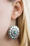 Im No Wallflower - Blue Earrings - Paparazzi Accessories Earrings Bedazzle Me Pretty Mobile Fashion Boutique