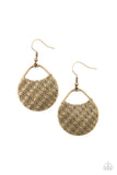 Im Sensing a Pattern Here - Brass Earrings - Paparazzi Accessories Earrings Bedazzle Me Pretty Mobile Fashion Boutique